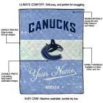 customized vancouver canucks pinstripe lines blue white quilt blanket best selling