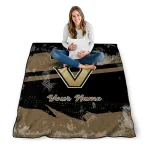 customized vanderbilt commodores brushstroke layers black quilt blanket best selling