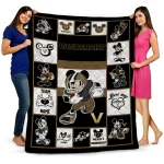 customized vanderbilt commodores mickey crimson black white quilt blanket best selling