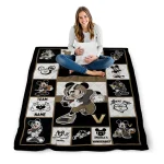 customized vanderbilt commodores mickey crimson black white quilt blanket best selling