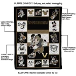 customized vanderbilt commodores mickey crimson black white quilt blanket best selling