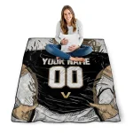 customized vanderbilt commodores player sketch black gray quilt blanket best selling
