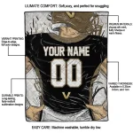 customized vanderbilt commodores player sketch black gray quilt blanket best selling
