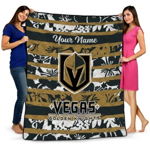 customized vegas golden knights layered florals tan white quilt blanket best selling