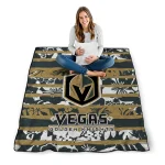 customized vegas golden knights layered florals tan white quilt blanket best selling