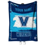 customized villanova wildcats grunge patch navy white quilt blanket best selling