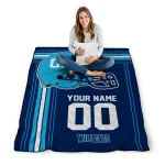 customized villanova wildcats helmet theme navy quilt blanket best selling