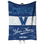 customized villanova wildcats hibiscus burst navy white quilt blanket best selling