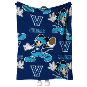 customized villanova wildcats mickey football navy quilt blanket fashion forward