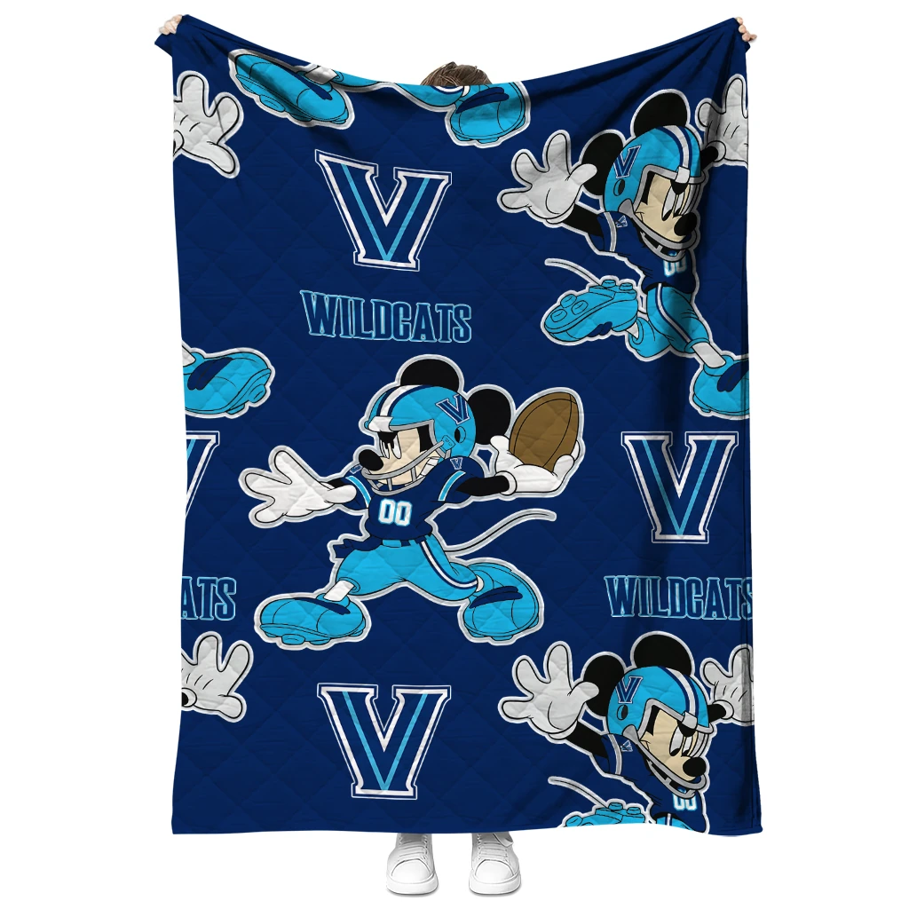 customized villanova wildcats mickey football navy quilt blanket fashion forward customized villanova wildcats mickey football navy quilt blanket fashion forward