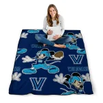 customized villanova wildcats mickey football navy quilt blanket best selling