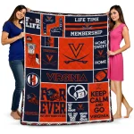 customized virginia cavaliers helmet passion blue quilt blanket best selling