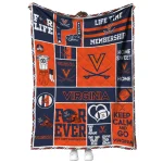 customized virginia cavaliers helmet passion blue quilt blanket best selling