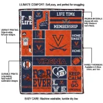 customized virginia cavaliers helmet passion blue quilt blanket best selling