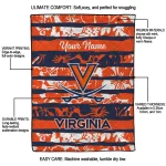 customized virginia cavaliers layered florals blue white quilt blanket best selling