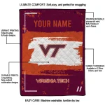 customized virginia tech hokies grunge patch maroon white quilt blanket best selling