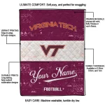 customized virginia tech hokies hibiscus burst maroon white quilt blanket best selling