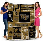 customized wake forest demon deacons helmet passion gold quilt blanket best selling