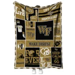 customized wake forest demon deacons helmet passion gold quilt blanket best selling