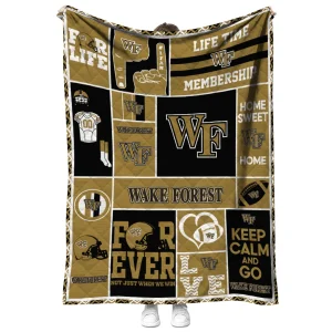 customized wake forest demon deacons helmet passion gold quilt blanket fashion forward