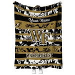 customized wake forest demon deacons layered florals gold white quilt blanket best selling