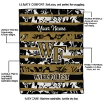 customized wake forest demon deacons layered florals gold white quilt blanket best selling