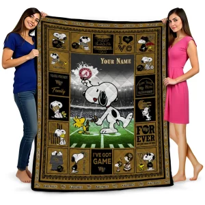 customized wake forest demon deacons snoopy coach gold quilt blanket best selling