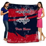 customized washington capitals brushstroke layers blue quilt blanket best selling