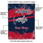 customized washington capitals brushstroke layers blue quilt blanket best selling