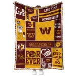 customized washington commanders helmet passion burgundy quilt blanket best selling