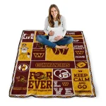customized washington commanders helmet passion burgundy quilt blanket best selling