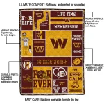 customized washington commanders helmet passion burgundy quilt blanket best selling