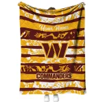 customized washington commanders layered florals burgundy white quilt blanket best selling