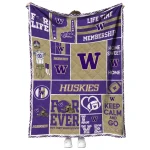 customized washington huskies helmet passion purple quilt blanket best selling