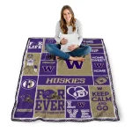 customized washington huskies helmet passion purple quilt blanket best selling