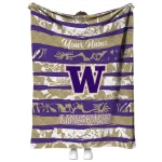 customized washington huskies layered florals purple white quilt blanket best selling