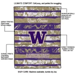 customized washington huskies layered florals purple white quilt blanket best selling