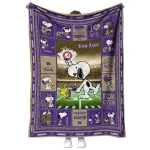 customized washington huskies snoopy coach purple quilt blanket best selling