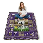 customized washington huskies snoopy coach purple quilt blanket best selling