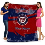customized washington nationals brushstroke layers red quilt blanket best selling