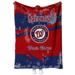 customized washington nationals brushstroke layers red quilt blanket best selling