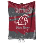 customized washington state cougars brushstroke layers crimson quilt blanket best selling