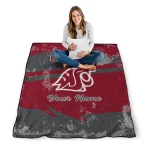 customized washington state cougars brushstroke layers crimson quilt blanket best selling
