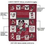 customized washington state cougars mickey crimson white quilt blanket best selling