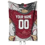 customized washington state cougars player sketch crimson gray quilt blanket best selling