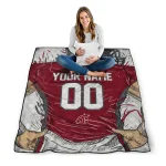 customized washington state cougars player sketch crimson gray quilt blanket best selling