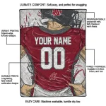 customized washington state cougars player sketch crimson gray quilt blanket best selling