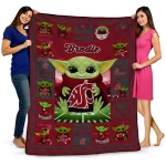 customized washington state cougars yody baby pattern crimson quilt blanket best selling