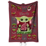 customized washington state cougars yody baby pattern crimson quilt blanket best selling