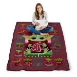 customized washington state cougars yody baby pattern crimson quilt blanket best selling